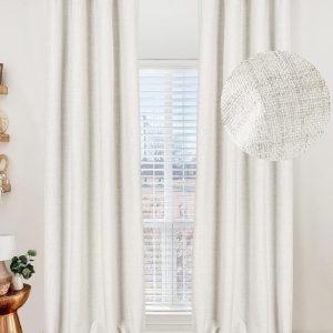 100% Blackout Shield Blackout Curtains 96 Inches Long,Linen Blackout Curtains 96 Inch Length 2 Panels Set,Thermal Insulated Blackout Curtains for Bedroom/Living Room,50" W x 96"...