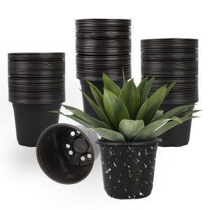 100 Packs Nursery Pots, 4 5 6 Inches Plastic Nursey Pots for Plants with Drainage Holes, Seed Starting Garden Pots of Flower Plant Container for Succulents, Transplanting (100,...