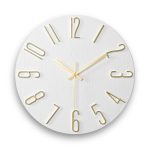 12 Inch Wall Clock Silent Non Ticking, Preciser Modern Style Decor Clock for Home, Office, School, Kitchen, Bedroom, Living Room (White)