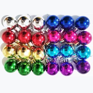 1.2 Inches Colored Christmas Balls Decoration Living Room Garden Ornaments Mini Glitter Ball Door Wall Xmas Tree Decor Supplies 24 Pack Set of 8