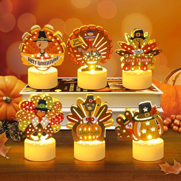 12 PCS Turkey Tea Lights Candles Battery Operated Thanksgiving LED Flameless Tealight Candles, Cute Thanksgiving Table Decorations Centerpieces for Home Kitchen Indoor Party...