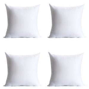 16 x 16 inches Pillow Inserts, Set of 4 Hypoallergenic Brushed Microfiber Liner Down Alternative Filled Square Cushion Throw Pillow