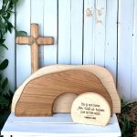 2024 New Empty Tomb Easter Decor Easter Resurrection Scene and Cross Decoration Set, He is Risen and He is not here Wooden Jesus Sign Tomb Easter Tray Easter Tray Decor for Home...