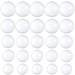 25 PCS Clear Plastic Fillable Ornaments,Transparent DIY Craft Ball,Clear DIY Christmas Ornament 5 Different Sizes for Wedding,Party,Home Decor