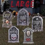 25.5inch DIY Halloween Decorations Outdoor Tombstones Decor Large,5PCS Huge Scary Halloween Yard Sign Decorations,Waterproof Graveyard Tombstone Halloween Tombstones & Cemetery...