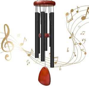 28" Wind Chimes for Outside. Deep Tone Lovely Wind Chimes with 6 Aluminum Tubes Courtyard Decoration. Windchimes Outdoor Create an Enjoyable Atmosphere & Give Mom a Gift