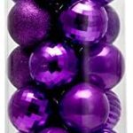 28ct shatterproof Christmas Ball Ornaments in 4 Classic finishes for Christmas Tree Decoration (2.36“ Regular Size, Purple)