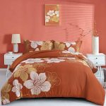 3 Pieces Duvet Cover Set King Gold Floral Bedding Duvet Cover Elegant Floral Comforter Cover with 2 Pillowcases Lightweight Flower Terracotta Bedding Duvet Cover Set for Adults...