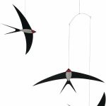 3 Swallow Hanging Mobile - 20 Inches - High Quality - Handmade in Denmark by Flensted