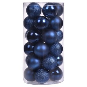 30ct Christmas Ball Ornaments, 2.36" Shatterproof Halloween Tree Decorations, Perfect Hanging Ball for Indoor/Outdoor Holiday Party Decor (Dark Blue)