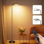 36W LED Floor Lamp, Super Bright Standing Lamp, Modern Stepless Dimmable Torchiere Tall Lamp with Remote Control, 350°Rotating Head Reading Floor Lamp for Living Room, Bedroom,...