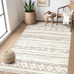 3x5 Area Rug Living Room Rugs - Washable Large Soft Boho Neutral Geometric Moroccan Modern Rug for Bedroom Dining Room Home Office Non Slip Low Pile Farmhouse Carpet Indoor -...