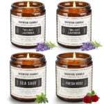 4 Pack Candles Gifts for Women, Lavender Candle Sets for Women Gifts, 28 OZ 200 Hour Long Lasting Candles, Sage Candles for Home Scented, Aromatherapy Candles Gift Set for...