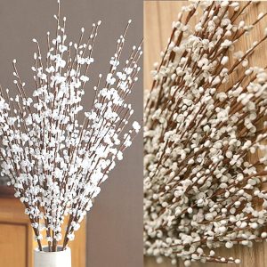 5 Pcs 29.5" Long Jasmine Artificial White Flowers Fake Jasmine Flowers Bouquet Faux DIY Floral Art Plants for Table Centerpieces Home Office Wedding Party Independence Decorations