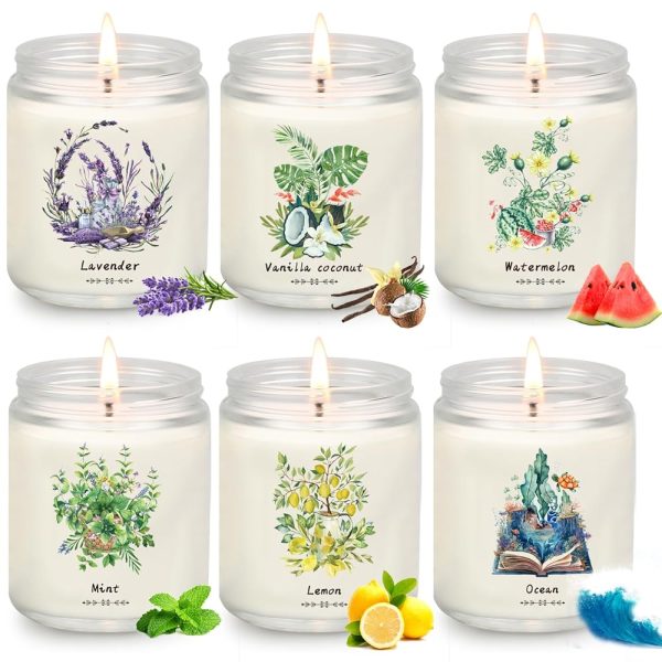 6 Pack Candles for Home Scented Aromatherapy Candle Gift Set for Women 37.8 Oz Natural Soy Wax Long Lasting Candles Set Gift for Birthday Mother's Thanksgiving Christmas Day...