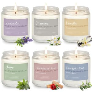 6 Pack Candles for Home Scented Aromatherapy Candles Gifts Set for Women, Lavender Candle, 37.8 oz 300 Hour Long Lasting Candles, Stocking Stuffers, Birthday, Valentine,...