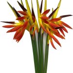 8 Pack 21-1/2 Inch Artificial Flowers Bird of Paradise,Green Plant for Home Garden Decoration Office Verandah Wedding Decorations (Orange)