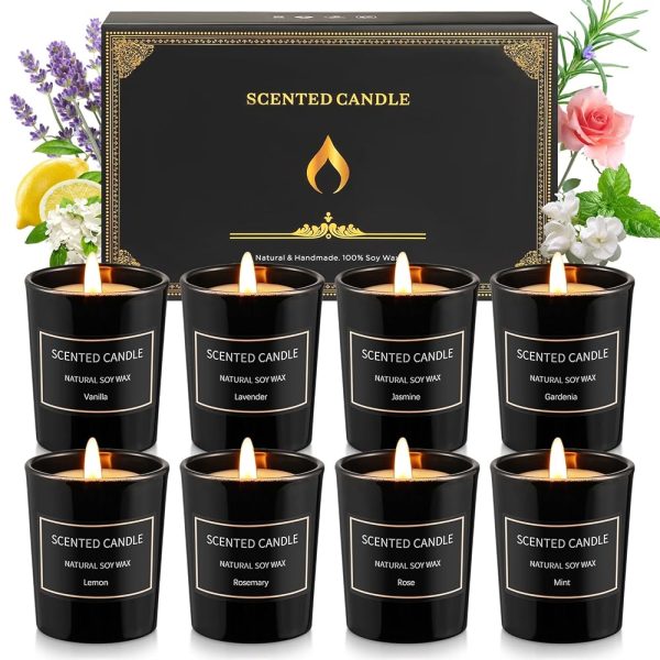 8 Pack Candles for Home Scented Aromatherapy Candles Gifts Set for Women Soy Wax Long Lasting Jar Candles for Birthday Mother's Day Gifts, 3.5oz