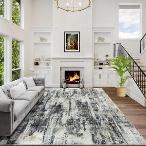 8x10 Area Rugs Washable Rug: Large Modern Abstract Living Room Rug Soft Anti-Skid Thin Carpet Indoor Floor Non-Shedding Carpets for Bedroom Dining Farmhouse Nursery Home Office...