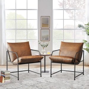 Accent Chair Living Room Chairs Accent Chairs Set of 2 Comfy Reading Chair for Bedroom Upholstered Lounge Chair Mid Century Modern Arm Chair Side Sofa Chair Armchair Waiting...