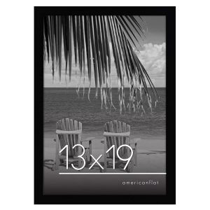 Americanflat 13x19 Picture Frame with Shatter-Resistant Glass - Gallery Style Frame with Engineered Wood - Signature Collection - Photo Frame for Wall Display - Black