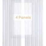 Anjee 4 Panels White Sheer Curtains 96 inches Long Rod Pocket Voile Semi Privacy Protection Translucency Window Drapes for Living Room Bedroom Dining Room Party Backdrop,52 x 96...