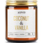 AOOVOO Vanilla Coconut Candle - Vanilla Candle, Scented Candles, Soy Candles, Aromatherapy Candle, Soy Wax Candle, Candle for Home Scented, 9oz