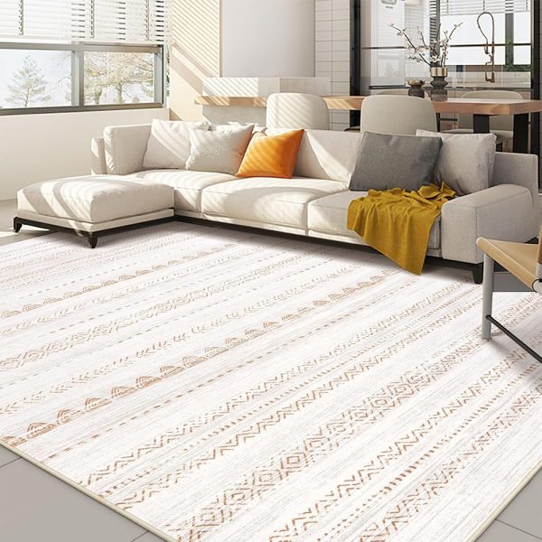 Area Rug Living Room Rugs: 5x7 Large Soft Machine Washable Boho Moroccan Farmhouse Neutral Stain Resistant Indoor Floor Rug Carpet for Bedroom Under Dining Table Home Office...