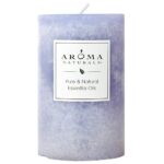 Aroma Naturals Essential Oil Tranquility Pillar Candle, 2.5" x 4", Lavender, 11 Ounce