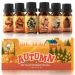 Autumn Essential Oil Set, Fragrance Oil Set for Diffuser, Soap & Candle Making, Humidifiers - Apple Spice, Pumpkin Pie, Pine, Cinnamon, Vanilla, Snickerdoodle Scents Oils for...