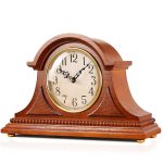 AYRELY® Grandfather Mantel Clock with Chime, Elegant Wooden Frame, Table Clock Battery Operated, Desk Shelf Vintage Clock for Living Room,Home Decor Gift