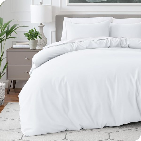 Bare Home Bedding Duvet Cover Queen Size - Premium 1800 Super Soft Duvet Covers Collection - Lightweight, Cooling Duvet Cover - Soft Breathable Bedding Duvet Cover (Queen, White)