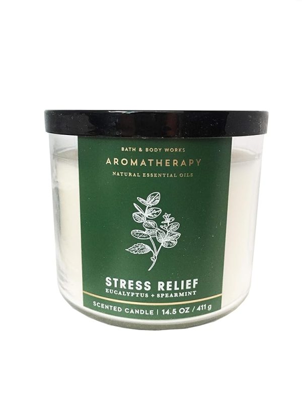 Bath & Body Works, Aromatherapy Stress Relief 3-Wick Candle, Eucalyptus Spearmint