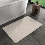 Bath Mat Rug, Rubber Non-Slip Quick Dry Absorbent Thin Bathroom Rugs Fit Under Door Bathroom Floor Mats-Shower Rug for in Front of Bathtub, Sink, Shower Room(Light Brown,16"x24")