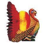 Beistle Colorful Tissue Turkey Centerpiece