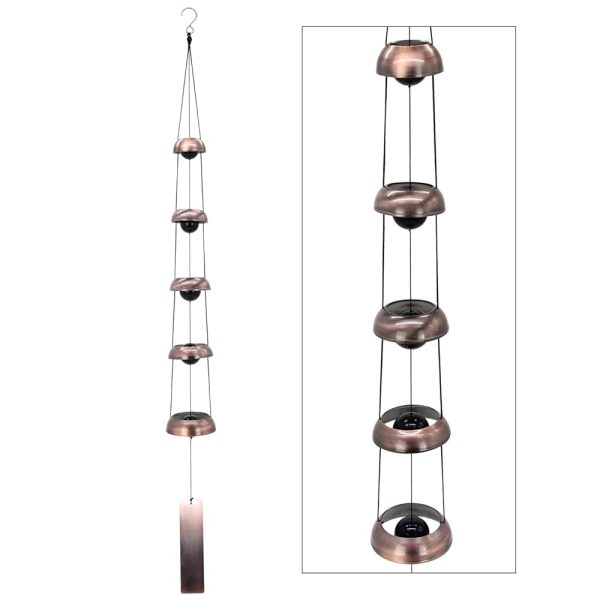 Bell Wind Chimes , Temple wind bell, Red Copper Wind Chimes with 5 Bells, Feng Shui Wind Chime for Home Yard Outdoor Decoration, A Great Memorial Wind Chime for Someone Who...