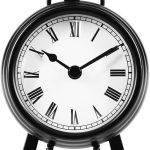 BESTIME AM-07 Black Metal Desk Clock.Small and Exquisite,Easy Read White Dial Black Numerals,Indoor,Elegant,Classy Style,Office,Living,Kitchen,Bedroom,Children's Room.