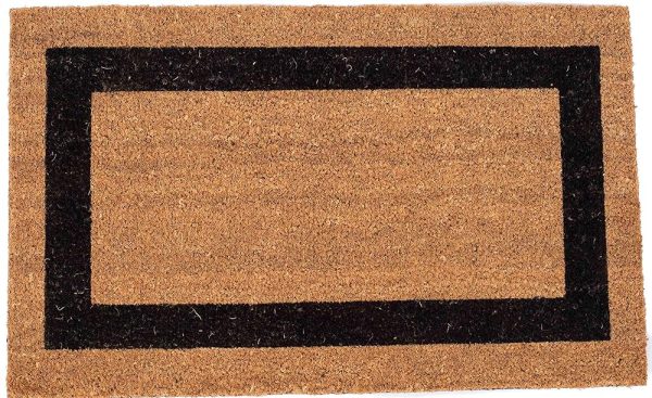 BIRDROCK HOME Coir Doormat - Vinyl Backed, Waterproof, Dirt Trapper, Heavy Duty, for Indoor/Outdoor Entry, Porch, Garage, Black Border, Natural Fade, Mud Catching, Entrance...