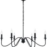 Black Chandelier,6-Light Rustic Industrial Iron Chandeliers for Dining Room Lighting Fixtures Hanging,Candle Hanging Hallway, Living Room, Foyer, Bedroom, Office, Bar,Island Lights