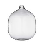 Bloomingville Round Glass Vase with Narrow Lip, Clear, 7.0" L x 7.0" W x 8.3" H