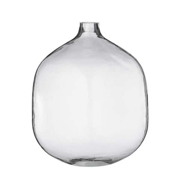 Bloomingville Round Glass Vase with Narrow Lip, Clear, 7.0" L x 7.0" W x 8.3" H