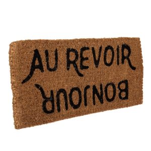 Bonjour/Au Revoir Rectangle Coir Doormat