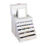 BOOVO Jewelry Boxes for Women, White and Black 6 Layer Large Jewelry Box for Necklace, Bracelet, Earrings, Rings Storage, Jewelry holder Organizer for Girls Gift (Clear White, 6...