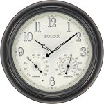 Bulova C4813 Weather Master Wall Clock, 18", Black