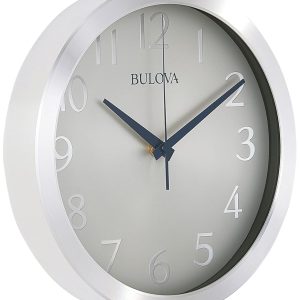 Bulova C4844 Winston Wall Clock, Pack of 1, Silver