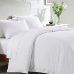 California Design Den 3-Pc Queen Size Duvet Cover Set, 400 Thread Count Sateen 100% Cotton Comforter Cover and Two Pillow Shams Bedding Set, Button Closure, Corner Ties (White,...