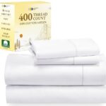 California Design Den Queen Size Bed Set, Good Housekeeping Award Winner, 400 Thread Count 100% Cotton Sheets Sateen, Deep Pocket Queen Sheets, Extra Soft Bed Sheets, Cooling...