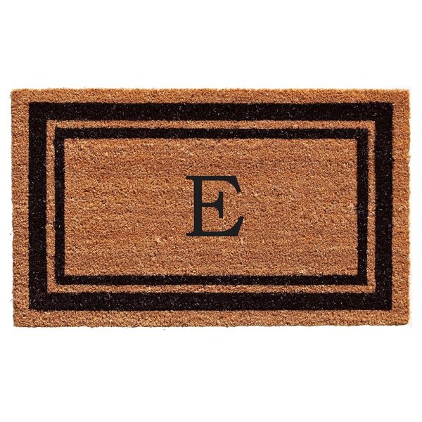 Calloway Mills 152962436E Black Border 24" x 36" Monogram Doormat, (Letter E)