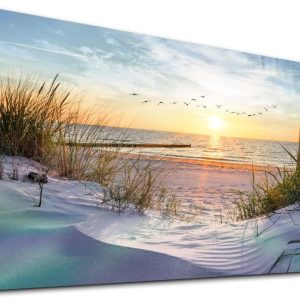 Canvas Wall Art For Living Room Large Size Wall Art Decor For Bedroom Blue Ocean Beach Landscape Paintings Poster Prints Artwork Office Decorations Seascape Wall Pictures Modern...