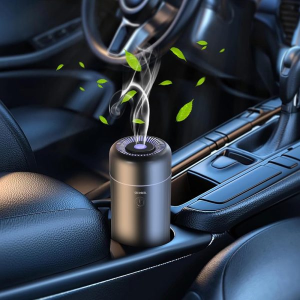 Car Aromatherapy Diffusers for Essential Oils，Mini USB Air Scent Small Humidifier with 7-LED Color Changing for Car Room Home Office Bedroom